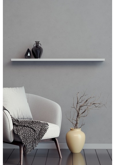 Yankı- BYEG 80 cm Mat Beyaz Mdf Gizli Bağlantı Duvar Rafı