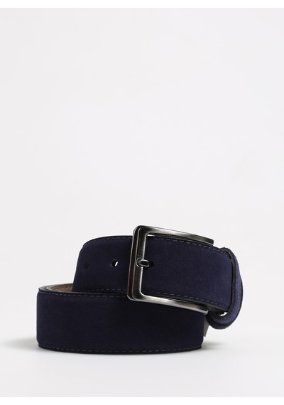 Cotton Bar Koyu Lacivert Erkek Süet Kemer Ct 4cm Süet