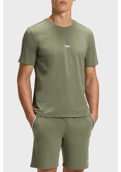 Boss Pamuklu Regular Fit Bisiklet Yaka Logolu T Shirt Erkek T Shirt 50545930 349 Haki
