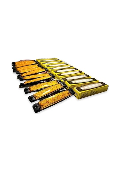 Ahmet Otomotiv Sanel 10 Adet 6 Ledli Sarı Parmak Led 24v Lamba Basamak Aydınlatma