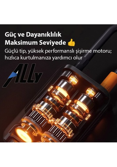 Kablosuz Turbo Şarjlı Araba Lastik Şişirme Kompresörü Tekerlek Şişirme Kompresörü 150 Psi
