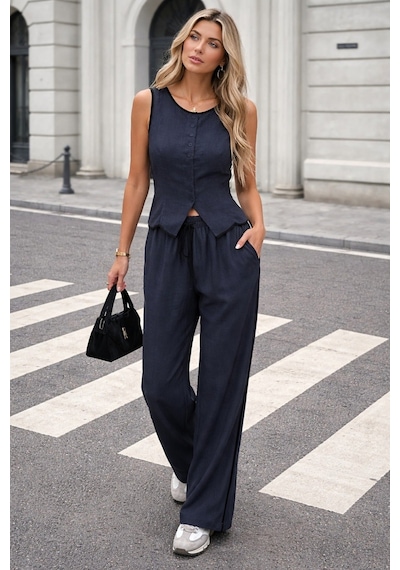 Unika Boutique Yelek Pantolon Takım Lacivert