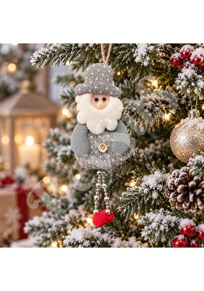 Yılbaşı Çam Ağacı Süsü Noel Baba Gümüş Diğer
