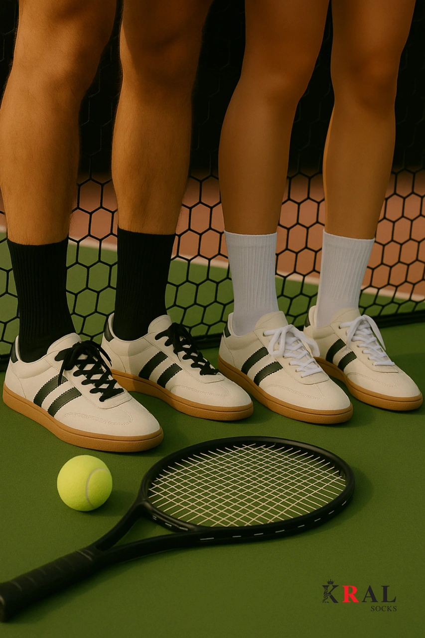 Kral Socks Unisex Siyah-beyaz 6 Çift Pamuklu Tenis Spor Uzun Soket Boy Çorap Siyah - Beyaz