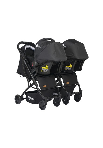 4 Baby Travel İkiz Bebek Arabası Black Drone Sky Kabin Sistem