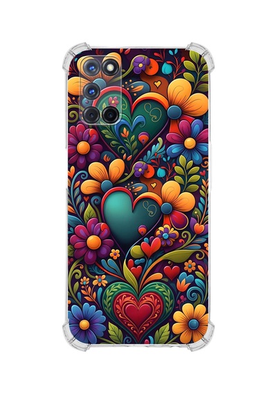 Printify Oppo A92 İle Uyumlu Düşlerin Dansı Serisi Çiçeklerin Dansı Tasarımlı Uv Baskılı Köşe Korumalı Antişok Kılıf Şeffaf