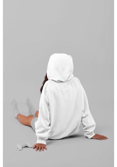 Macklin Unisex Kadın Erkek Imposed Bear Özel Tasarım Baskılı Kapşonlu Sweatshirt Beyaz Mck0017 Beyaz