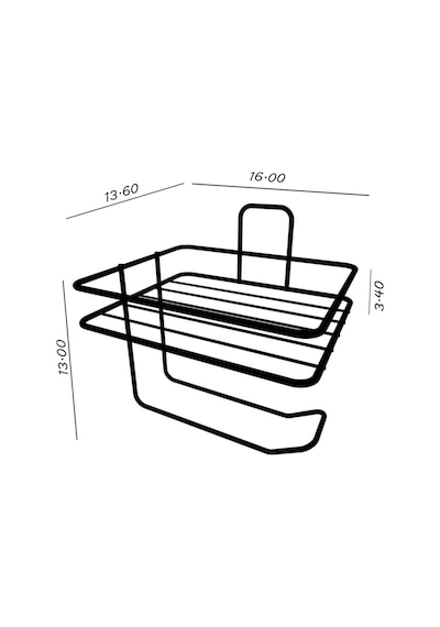 Zabata Yapışkanlı Tuvalet Kağıtlığı Tutacağı Askısı Mat Siyah Metal Tuvalet Kağıtlık Siyah