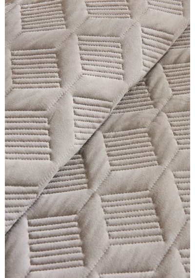 Kaşmir Home Greta Geometrik Çift Kişilik Yatak Örtüsü Takımı Koyu Gri 230x240 cm
