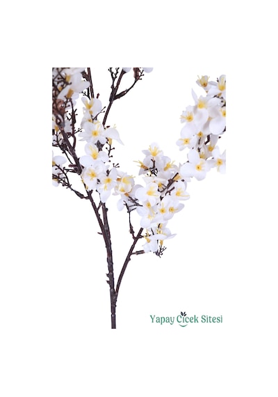 Yapay Çiçek Sitesi Yapay Erik Çiçeği Dalı Sakura 95 Cm Beyaz Beyaz