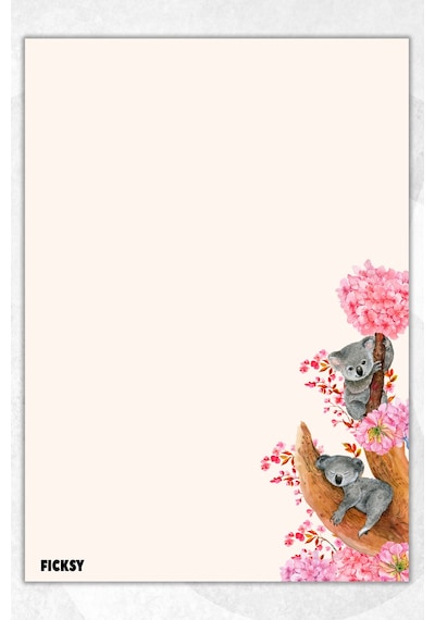 A5 Koala Bloknot Çizgisiz Defter - 50 Yaprak - Memopad - Notepad - Not Defteri - Not Kağıdı Çok Renkli Çok Renkli