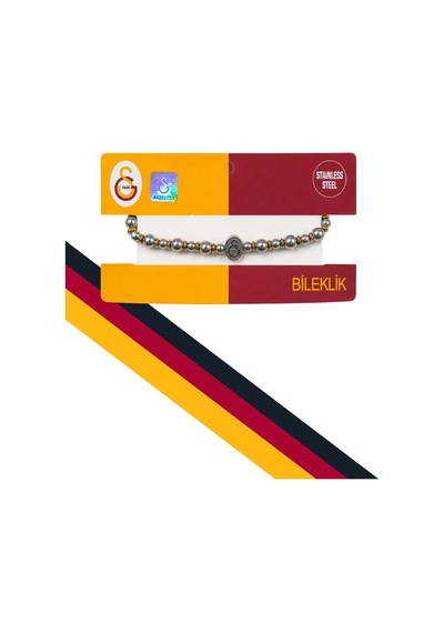 Galatasaray Doğal Taş Çelik Logo Bileklik