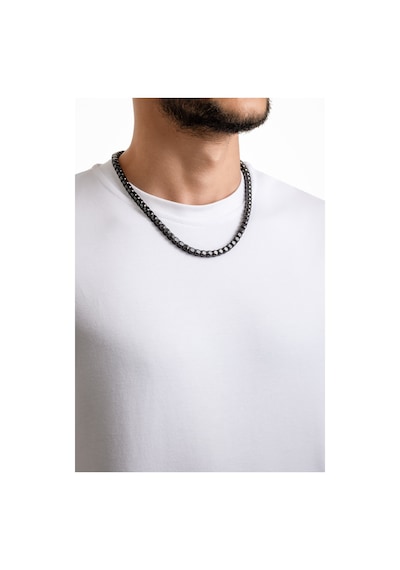 So Chic Kozmos Siyah Rodyum Kaplama 50 Cm Çelik Erkek Kolye Siyah