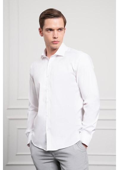 Morven Erkek Beyaz Pamuk Trend Slim Fit İtalyan Yaka Gömlek 25mc004040600 Beyaz Beyaz