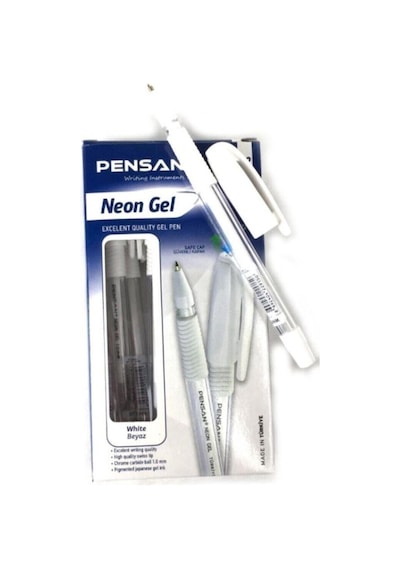 Neon Jel Tükenmez Kalem 1 Mm 12li Paket Beyaz