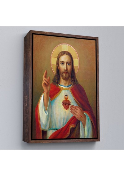 Çerçeveli İsa'nın En Kutsal Kalbi Tablosu - The Most Sacred Heart Of Jesus-6478