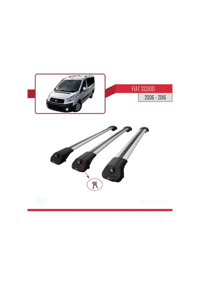 Fiat Scudo 2006-2016 Arası İle Uyumlu Ace-1 Ara Atkı Tavan Barı Gri 3 Adet Bar