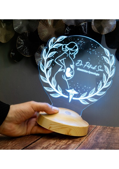Jinekolog Lamba Doktora Özel Hediye, Ebe Hediyesi, Kadın Hastalıkları Ve Doğum Uzmanına Kişiye Özel 3d Led Lamba