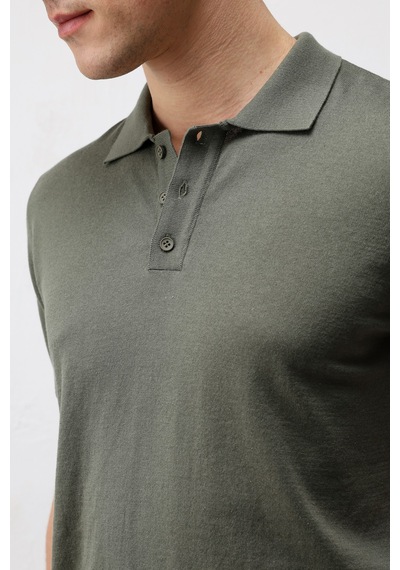Antioch Comfort Slim Polo Yaka Erkek Triko T-shirt Haki