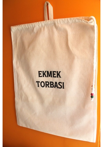 2'li Naturel Keten Ekmek Torbası ve Poşetlik Düzenleyici Set