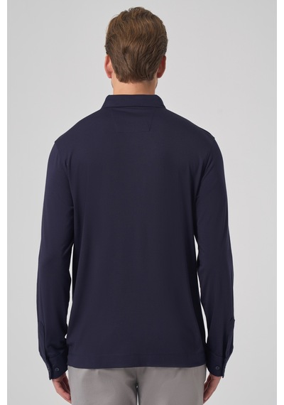 Morven Erkek Lacivert Trend Polo Yaka Rayon Sweatshirt 26ks063004200 Lacivert