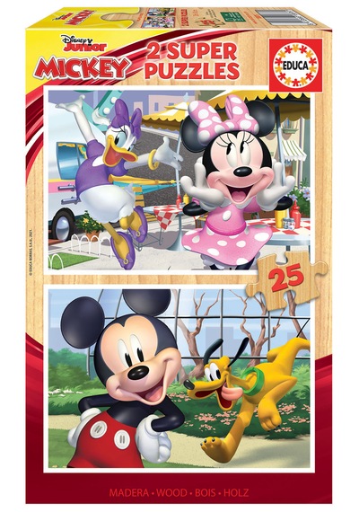 Educa 2x25 Parça Minnie Mouse Ahşap Puzzle 1