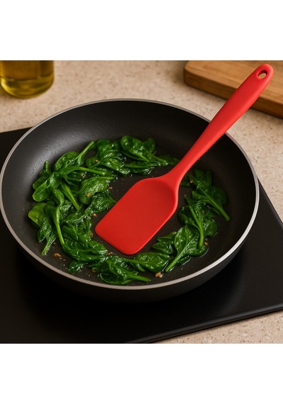 Büyük Boy Silikon Oval Spatula Silikon Kırmızı Diğer