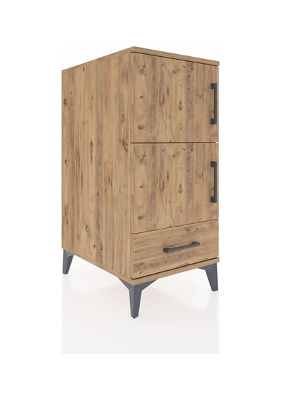 Kronos Komodin 4 Raflı Tek Çekmeceli Tek Kapaklı 44x59x96 Çam-çam Atlas Çam