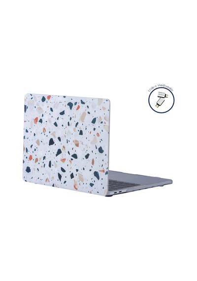Apple Uyumlu MacBook Air M1 Kılıf 13 İnç Terrazzonl Touchıd'li M1 Air A2337 A2179 A1932 İle Gri