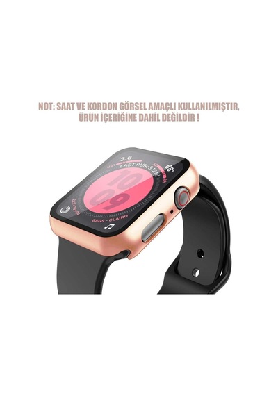 Apple Watch Series 9 41mm Kılıf Matte Premium Slim Watchband Rose Gold Watch Series 9 41mm İle Uyumlu Kordon - Rose Gold