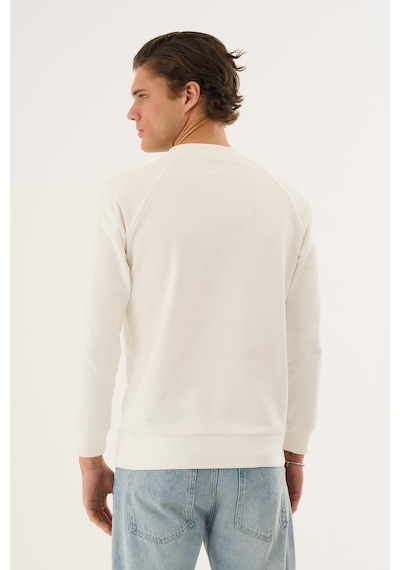 Alexander Gardi Bisiklet Yaka Basic Sweatshirt Beyaz
