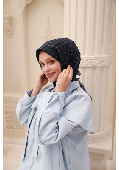 Silk Home Olinda Eşarp 48004-78 Koyu Lacivert, Gri