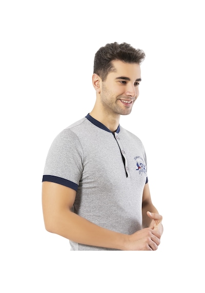 Erdem Gri Erkek 3'lü Yazlık Pijama Takımı 2022-43 Gri