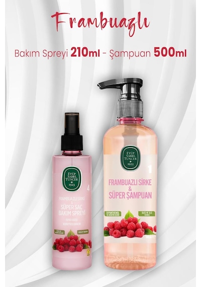Eyüp Sabri Tuncer Frambuazlı Sirke Süper Saç Bakım Spreyi 210 Ml, Şampuan 500 Ml Tüm Saçlar