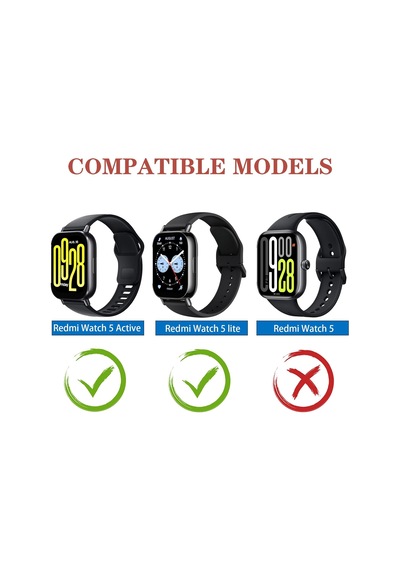 22mm Kordon Şirketli Xiaomi Redmi Watch 5 Active Kordon/redmi Watch 5 Lite Kayışı Siyah Silikon Spor Değiştirme Bantları Gözleme Yok