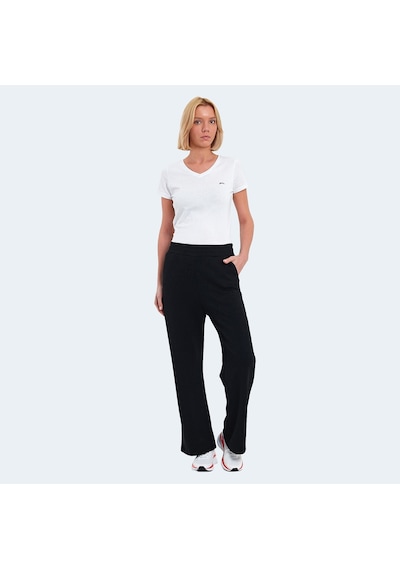 Slazenger VILLE Kadın Cepli Bol Paça Siyah Eşofman Altı