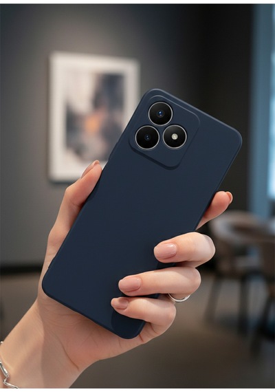 Realme C53 Uyumlu İçi Kadife Kamera Korumalı Renkli Silikon Kılıf