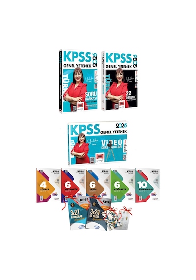 2026 Kpss Yargı Türkçe Soru - 22 Deneme Ve Video Ders Notları Seti Yelda Ünal +7li Branş Deneme