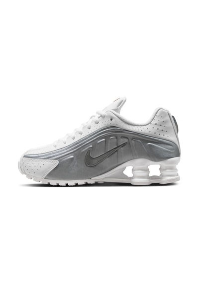 Nike Shox R4 White Silver Womens Sneaker Kadın Günlük Spor Ayakkabı Beyaz Gümüş