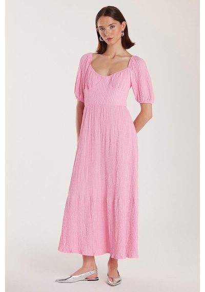 Tudors Kadın Standart Fit Normal Kesim Sırt Bağlama Detaylı U Yaka Midi Pembe Elbise-34180 Pembe Tudors Kadın Standart Fit Normal Kesim Sırt Bağlama Detaylı U Yaka Midi Pembe Elbise-34180 Pembe
