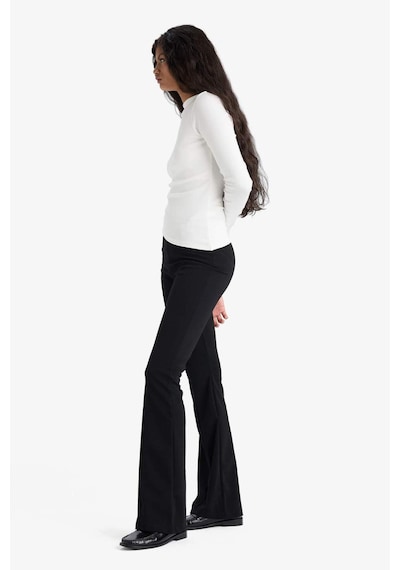 Defacto Flare Fit Yüksek Bel İspanyol Paça Uzun Krep Pantolon F9166ax25wnbk81 Siyah