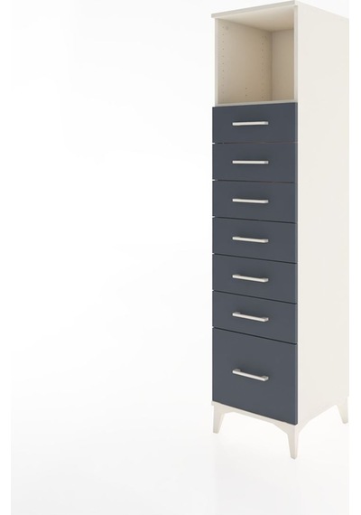 Hyperion Dolap Tek Raflı 7 Çekmeceli 44x44x182 Aytaşı-antrasit Aytaşı