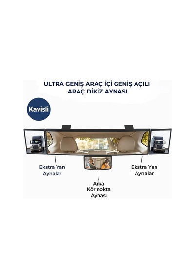 Lexroo Dışbükey Geniş Açılı Araç Dikiz Aynası Ayarlanabilir Kör Nokta Aynası Araç İçi Kontrol Aynası