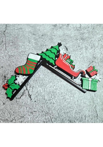 Yılbaşı Temalı Işık Anahtarı Süsü Sol 3d Baskı Noel Kızak Ve Hediye Dekoru