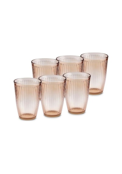 Karaca  Gordes 6'lı Cam Meşrubat Bardağı 370 ml Amber