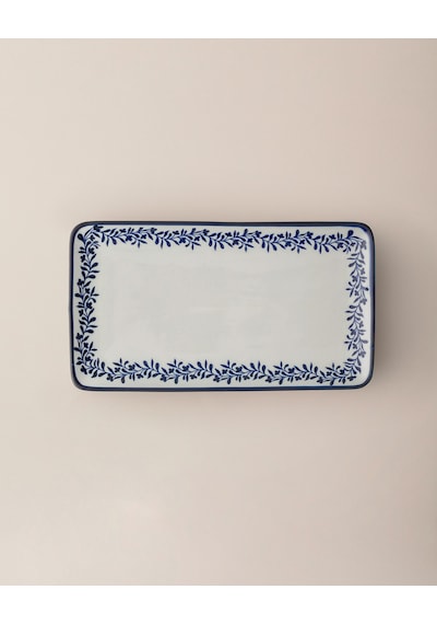 Madame Coco Reve Bleu Orva Dikdörtgen Tabak - 22 Cm - Mavi/beyaz 8684427225547 Çok Renkli