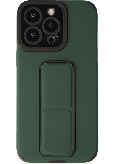 Newface Apple iPhone Uyumlu 14 Pro Kılıf Mega Standlı Silikon Glblseme - 20 - Yeşil