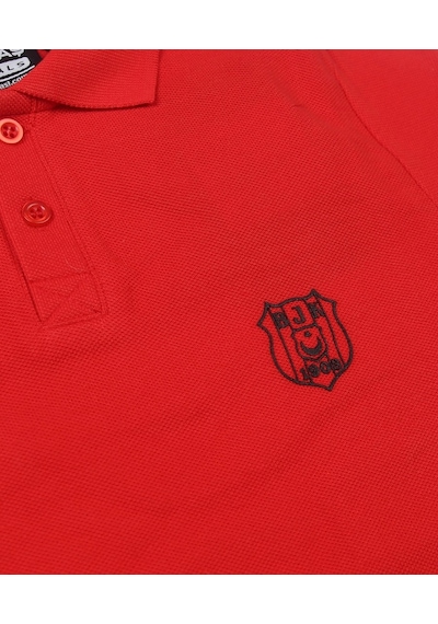 Beşiktaş Polo Yaka Çocuk T-shirt Kırmızı - Siyah