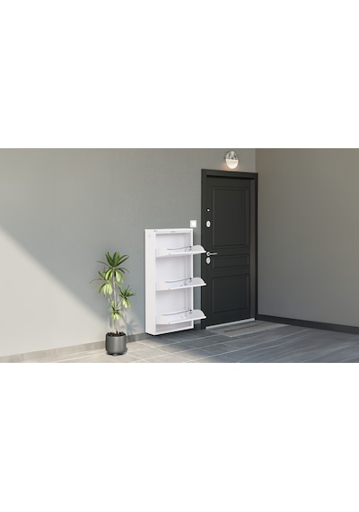 Arpelia Metal Ayakkabılık 3 Lü Beyaz