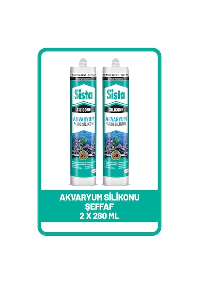 Sista Akvaryum Silikonu Şeffaf, 280 Ml X 2 Adet